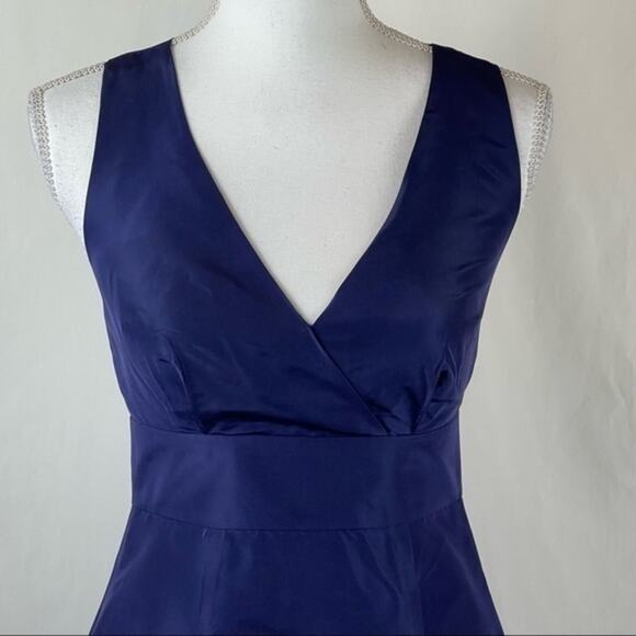 J Crew Pure Silk Purple CrissCross Back Party Event Dress NWOT Size 0 - Picture 3 of 10